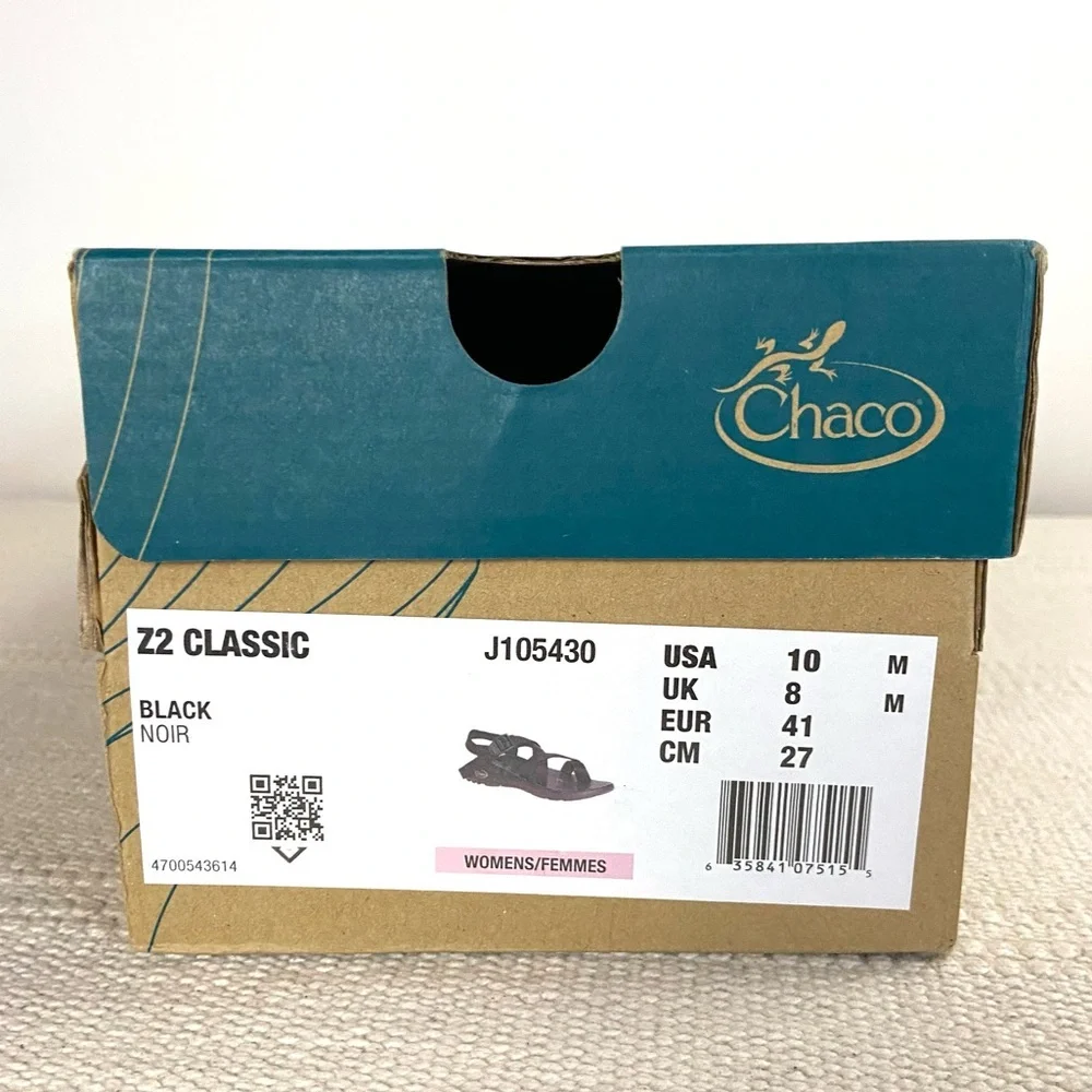 NIB Chaco Womens Z2 Classic Sandals Black size 10